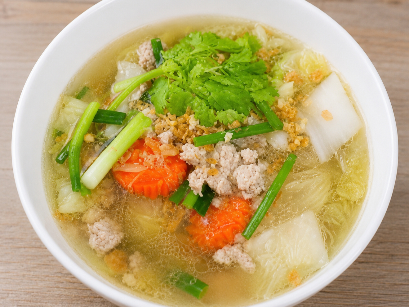 Lg Mixed Vegetables in Clear Broth.