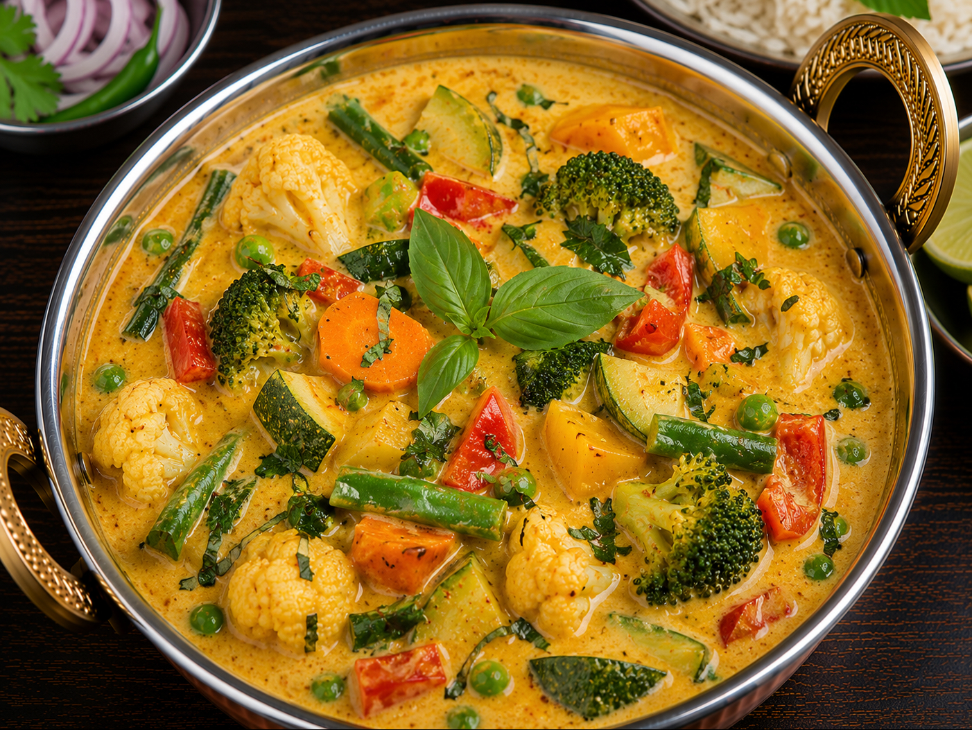 Basil Vegetable Coconut Curry.