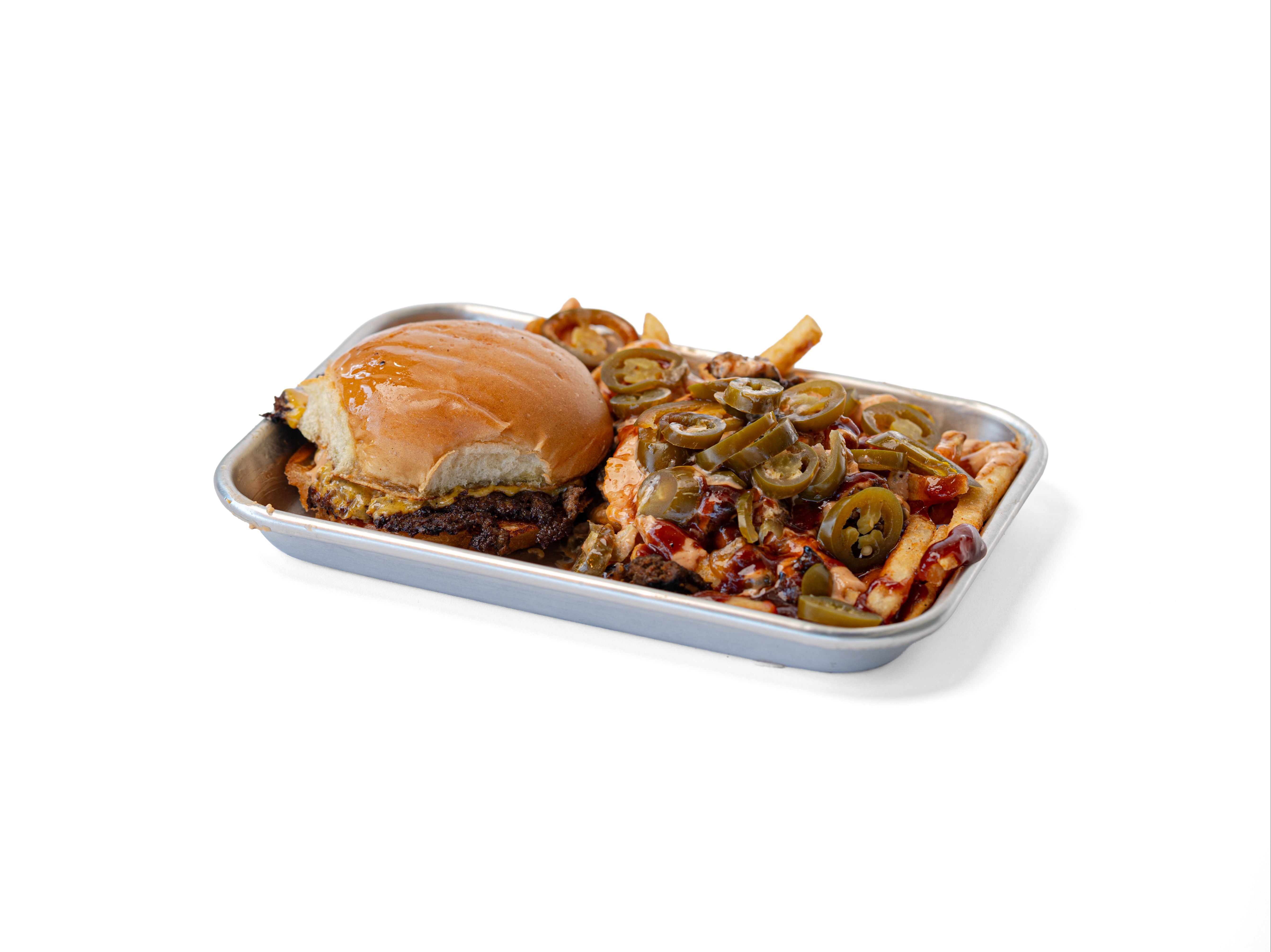 Burger with Loaded Fries.