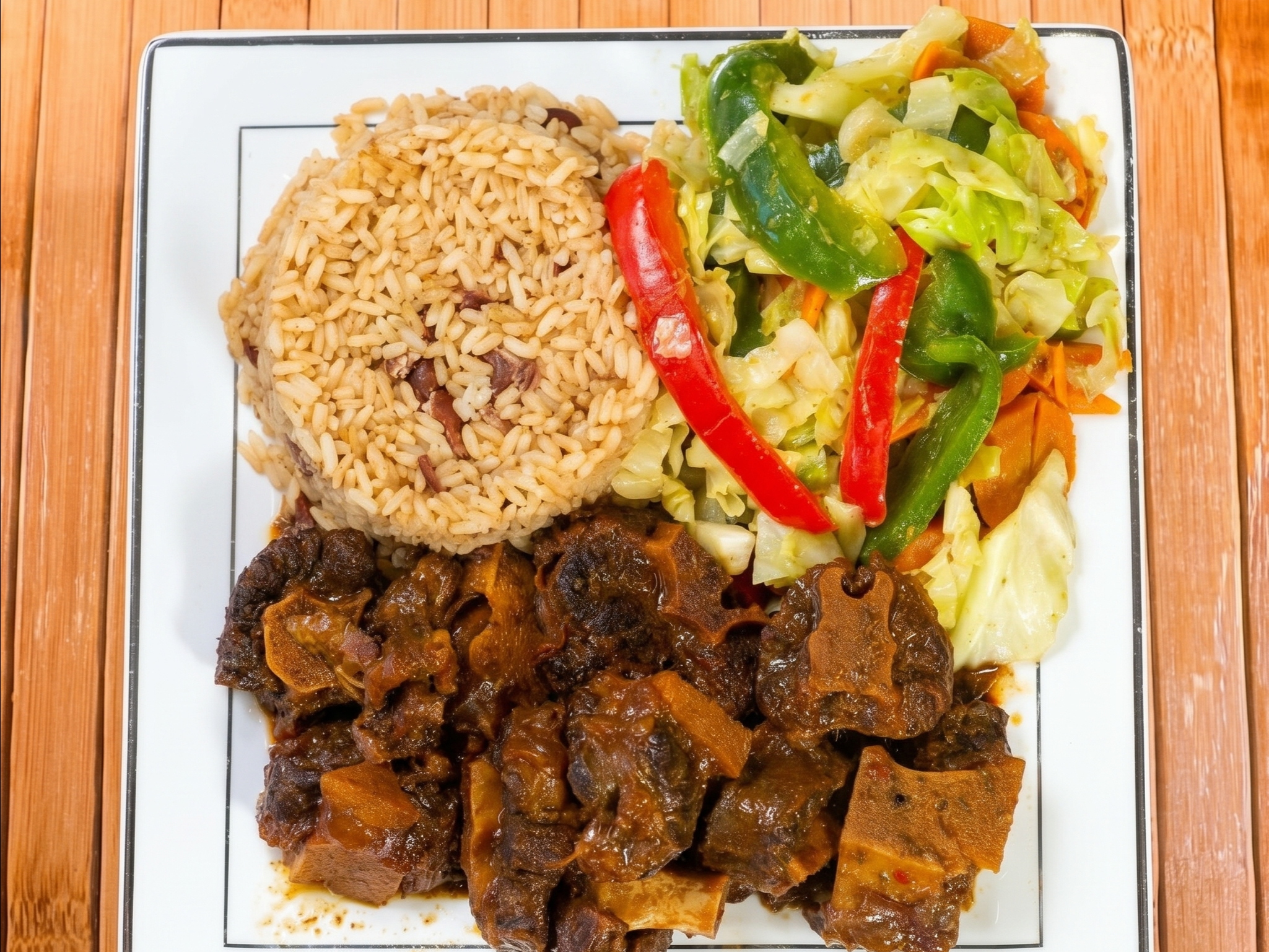 Jerk Chicken & Curry Goat - Combo Meal.