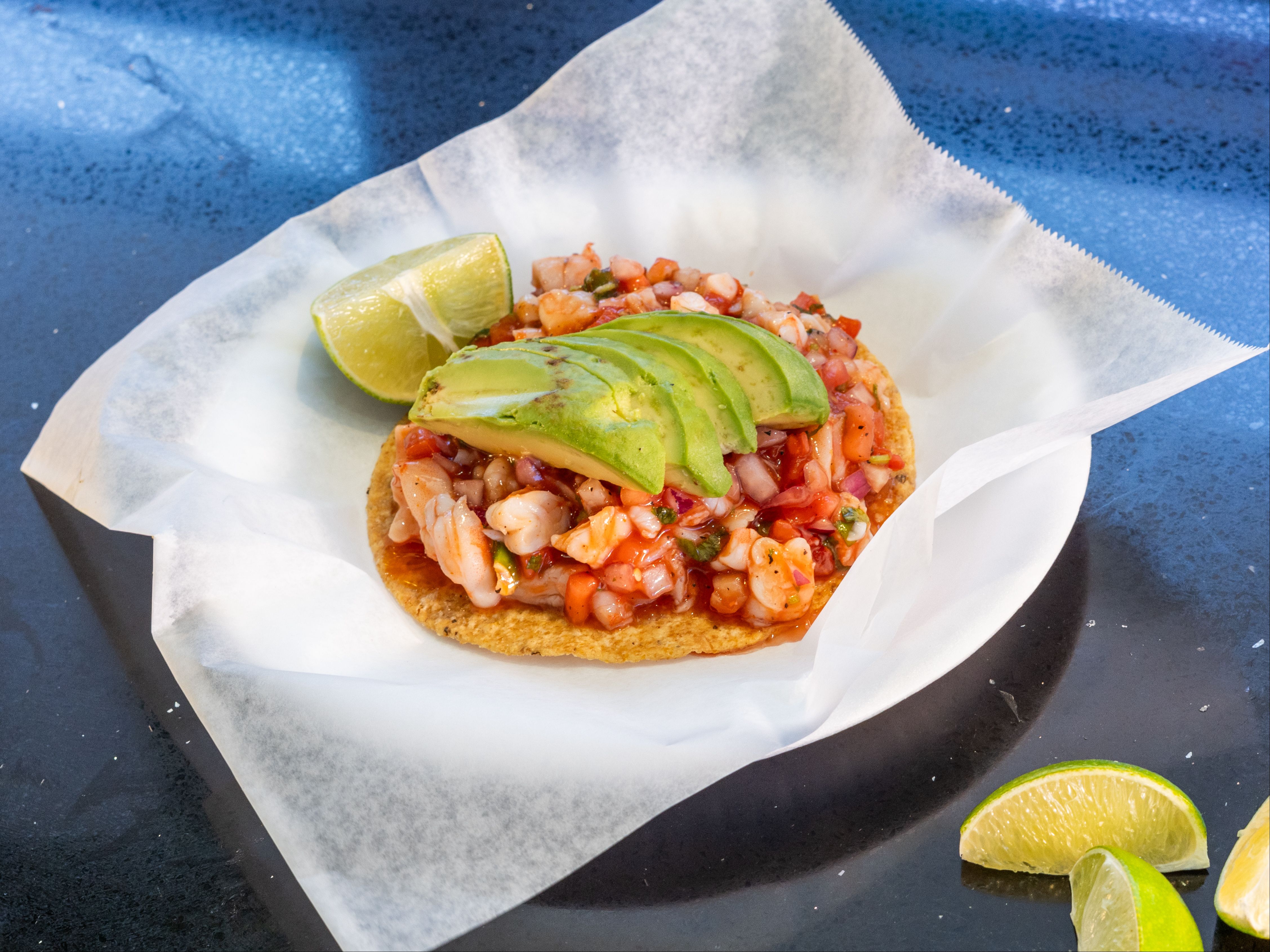 Tostada W/Shrimp.
