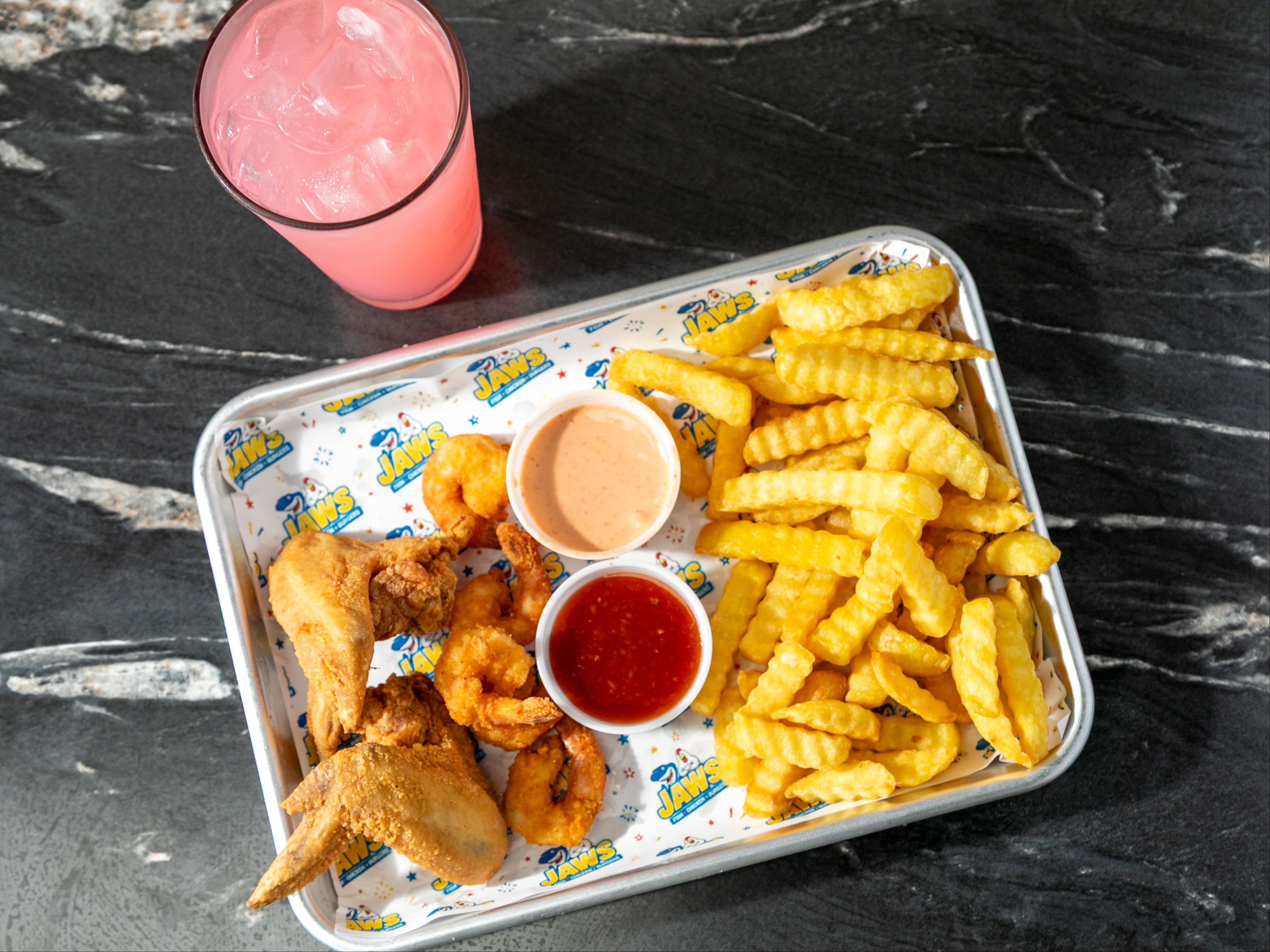 Combo #3: (5 Shrimp & 2 Wings or Leg N' Thigh).