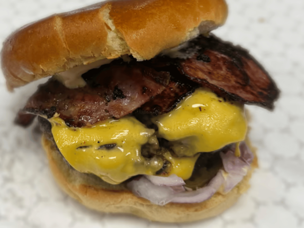 Deluxe Halal Bacon Burger Meal.
