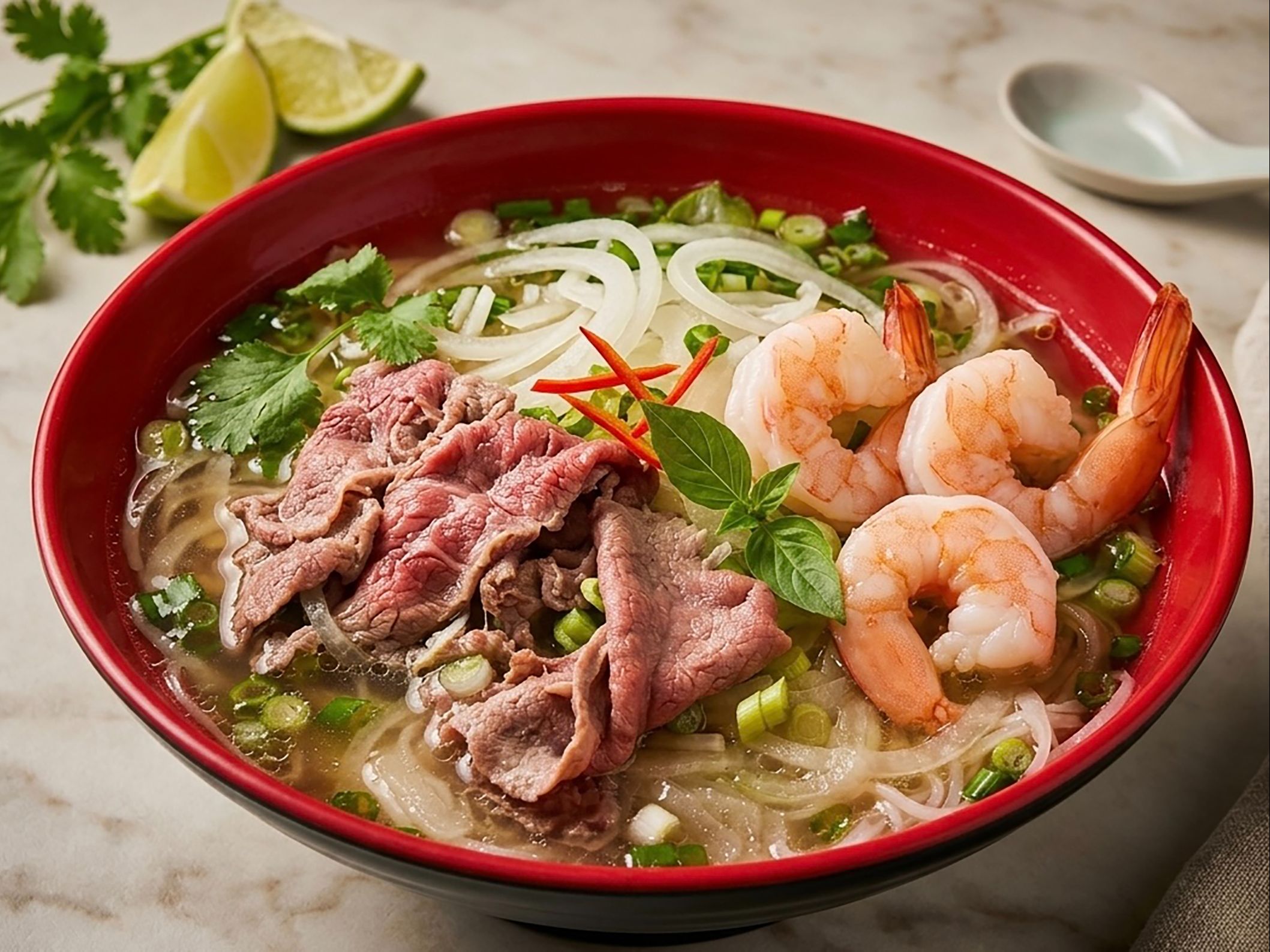 P13. EYE-ROUND BEEF & SHRIMP.
