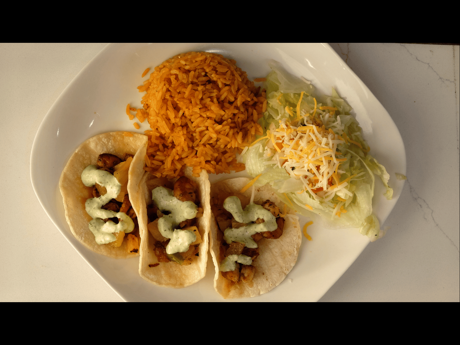 Smoked Jerk Chicken Taco Platter.