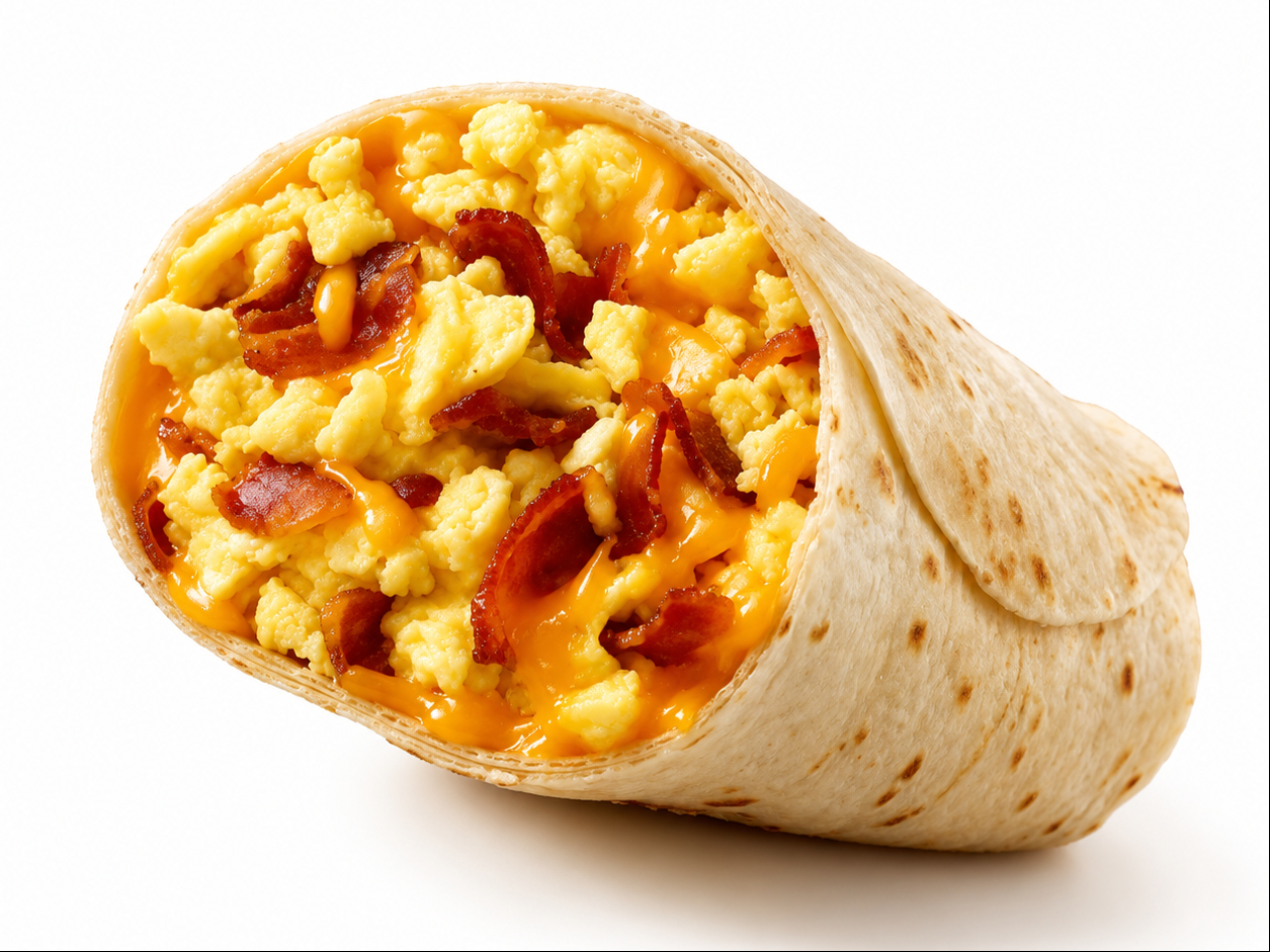 Bacon& Egg Burrito.