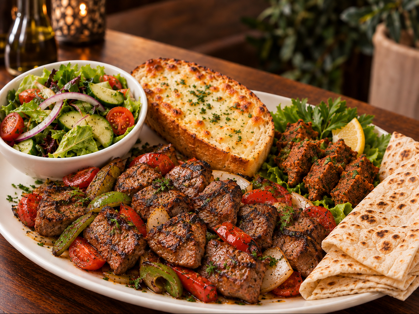 CELENOS VEAL SAJ KEBAB.