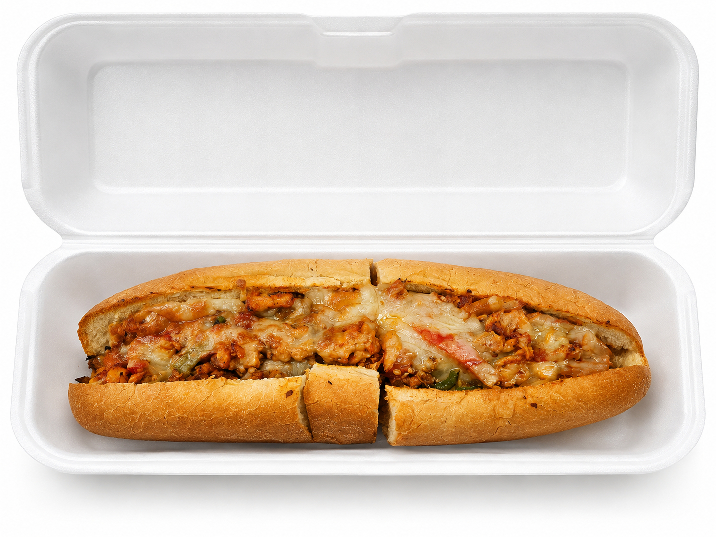 Salmon Cheesesteak Sandwich.