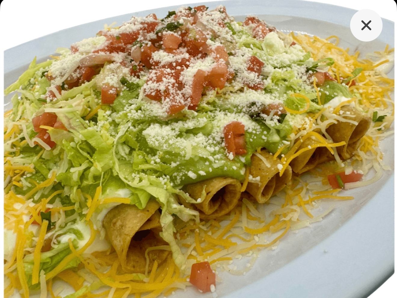 6 Rolled Tacos.
