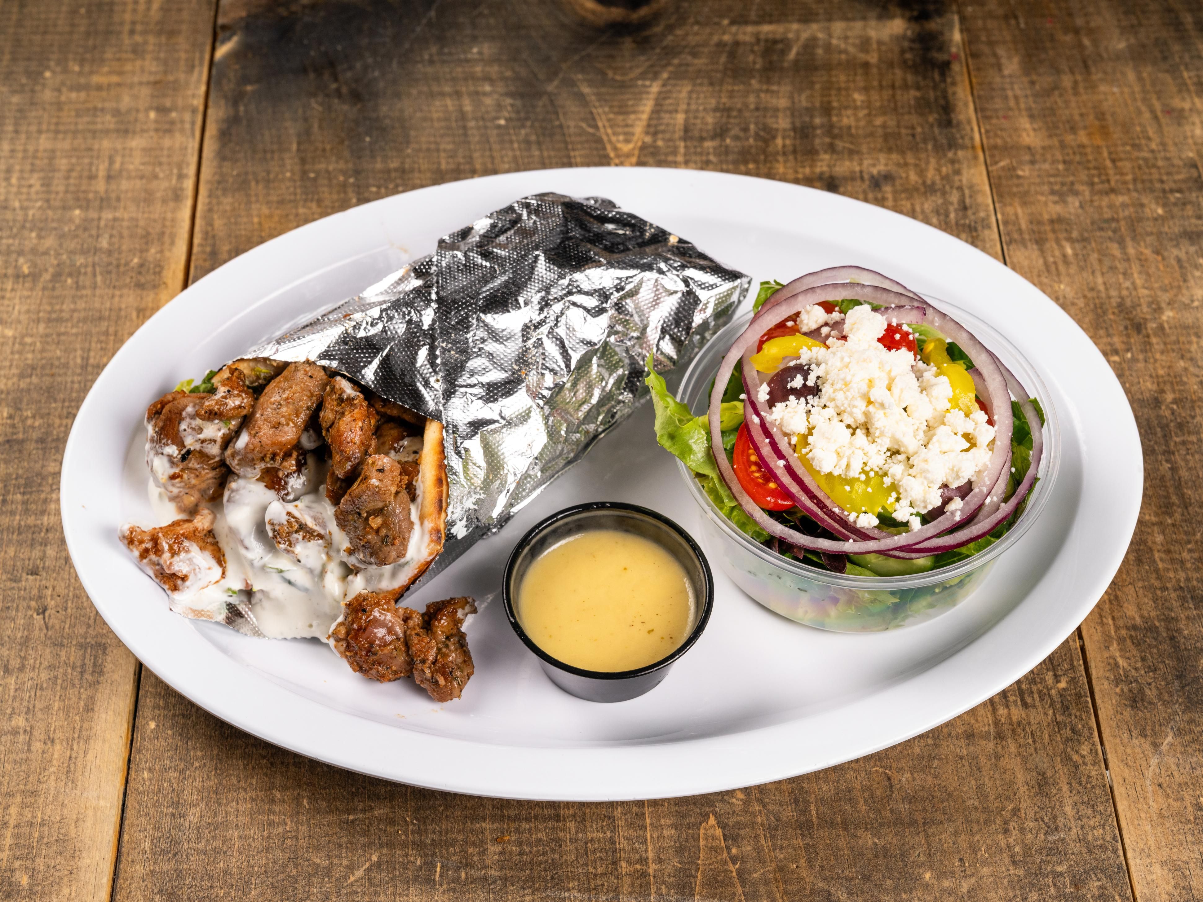 Lamb Souvlaki Combo.