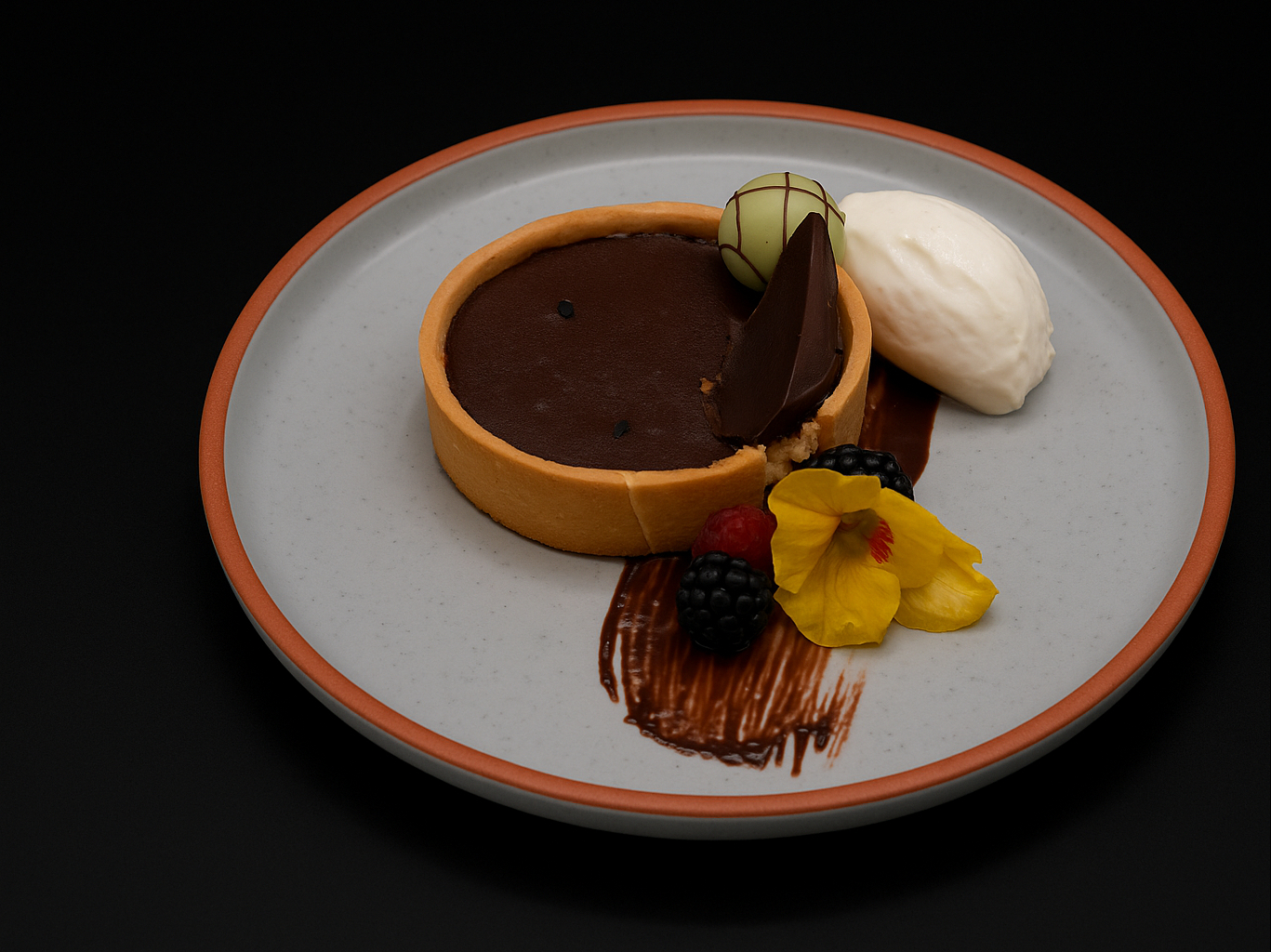 Cardamom Dark Chocolate Tart.
