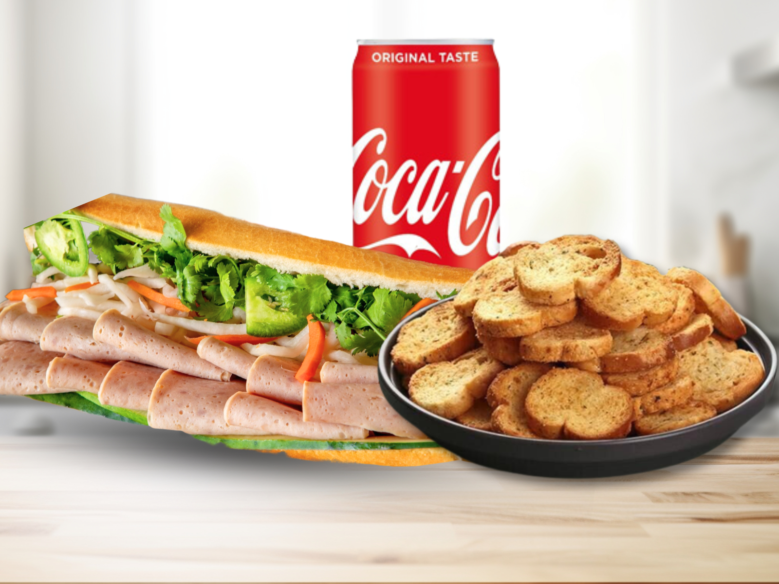 Mi-Meal Pate Pork Roll / Bánh Mì Patê Chả Lụa.