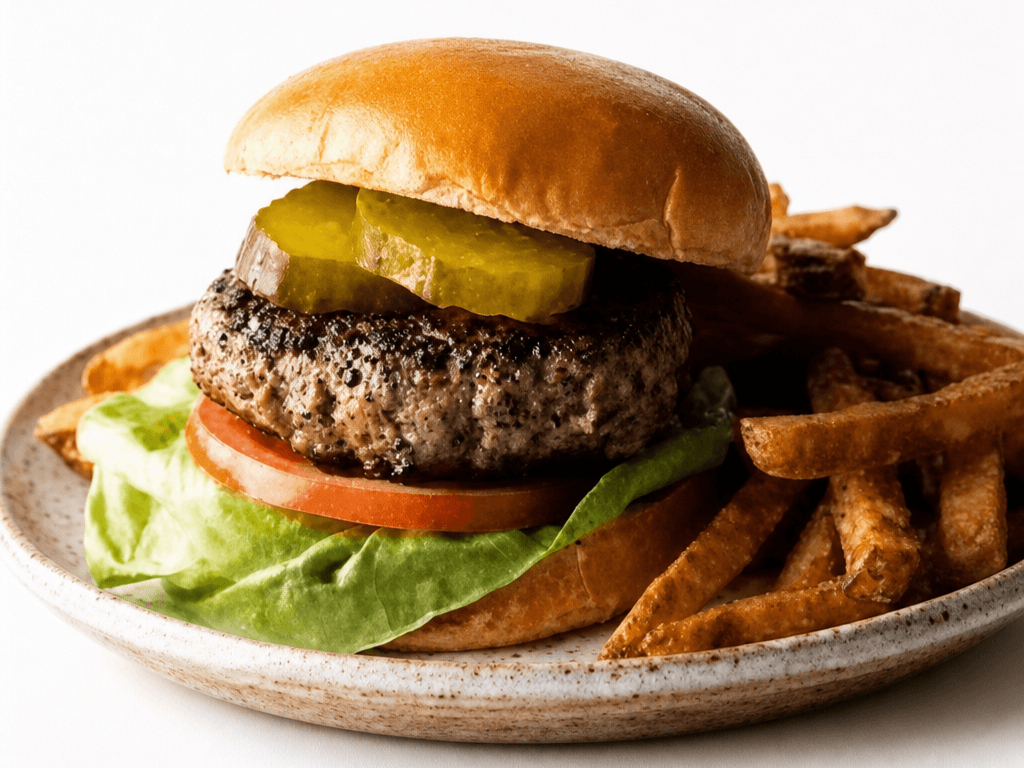 1/2 lb Hamburger with Fries.