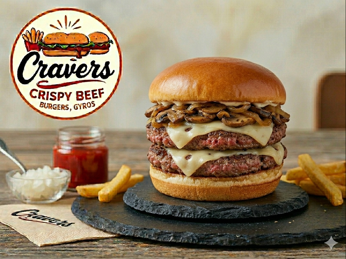 Mushroom Swiss Double Patty.