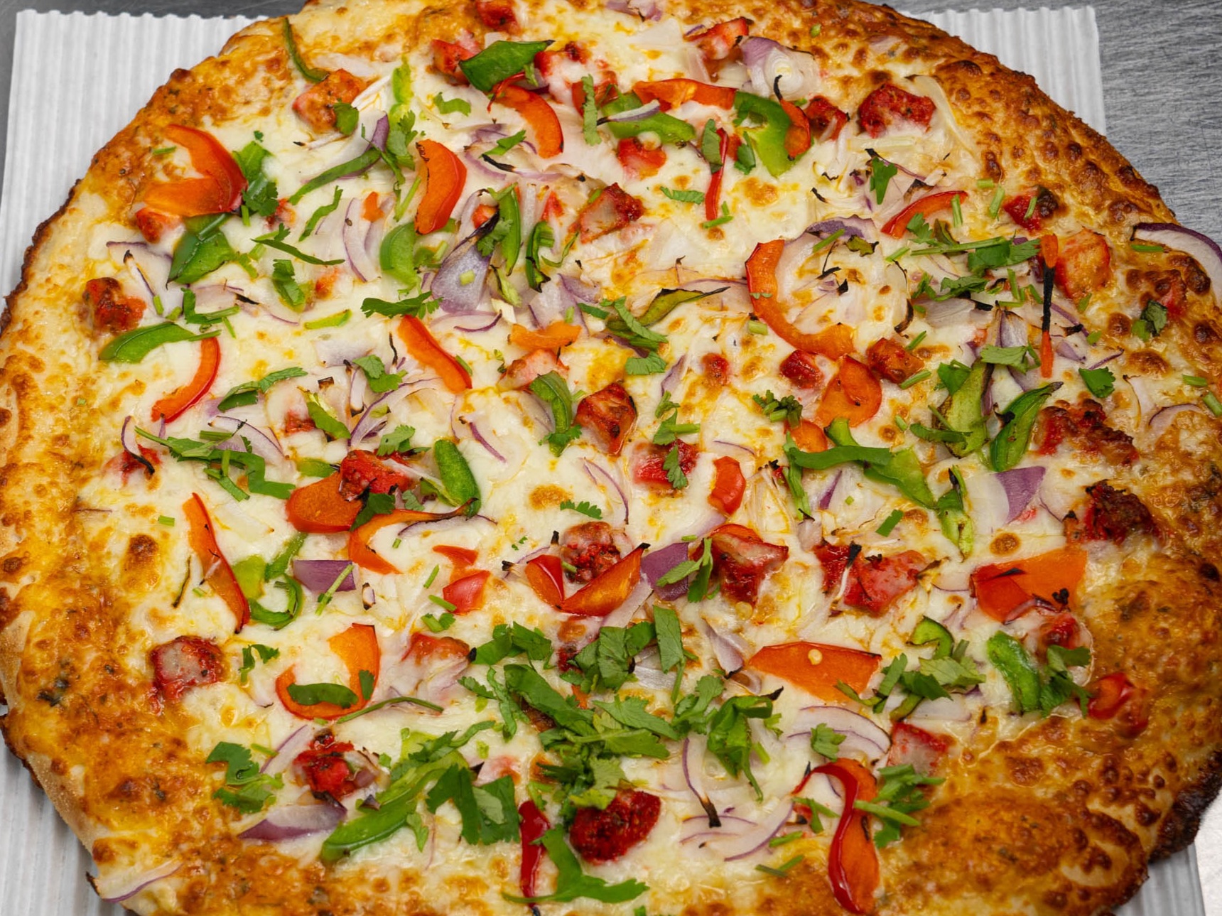 Gongura Chicken Pizza.