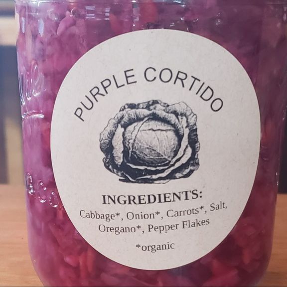 Sauerkraut Cortido Glass Pint Jar