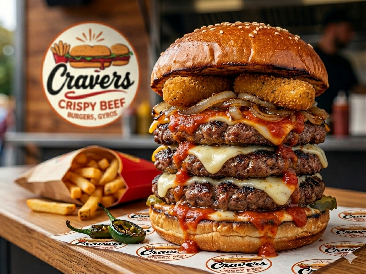 Porter Burger Triple Patty.