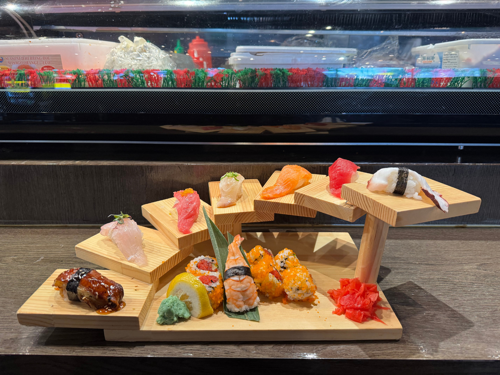 Dinner Sushi with Spicy Tuna Roll.