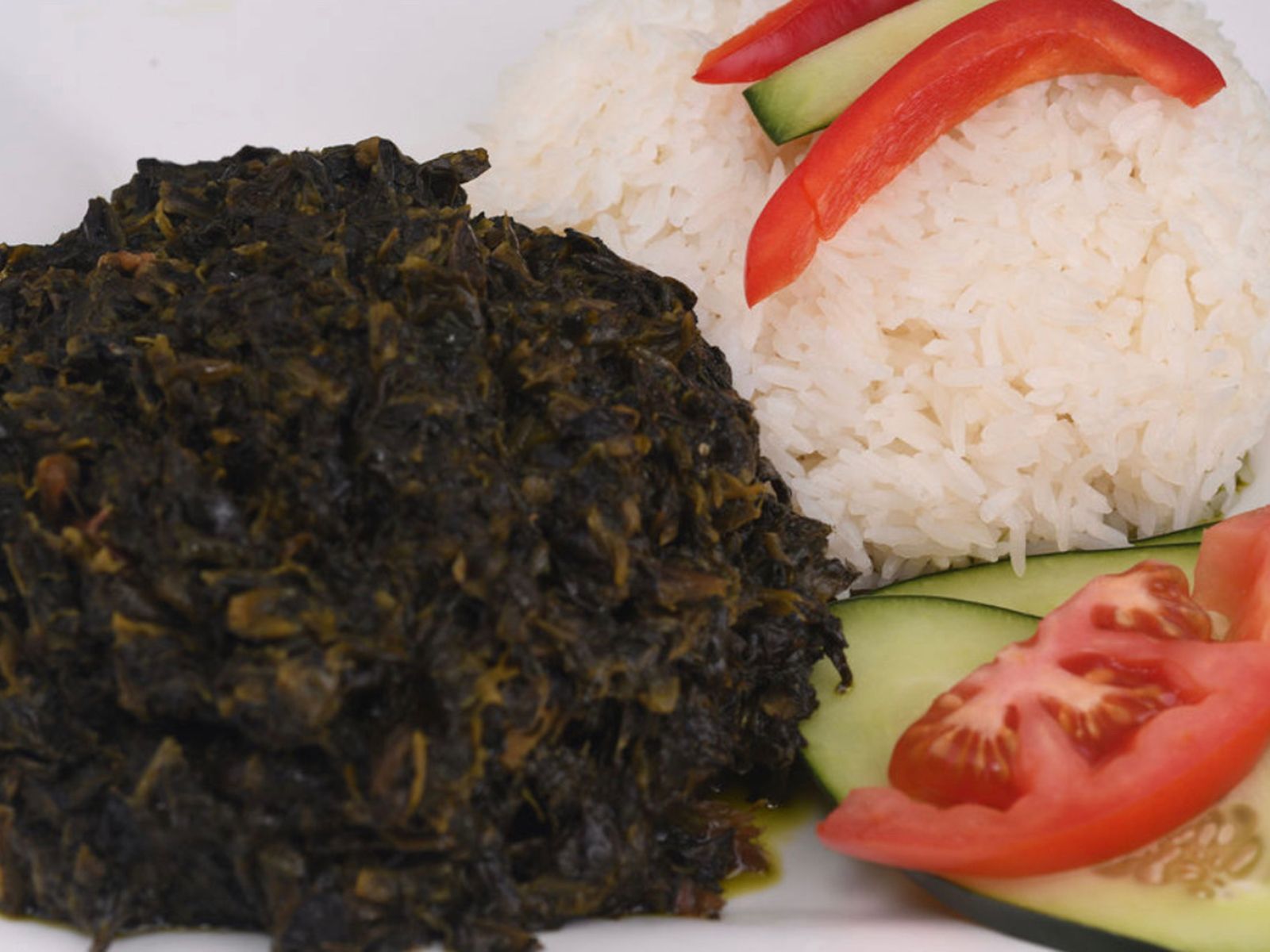 Potato Green Served with Rice.