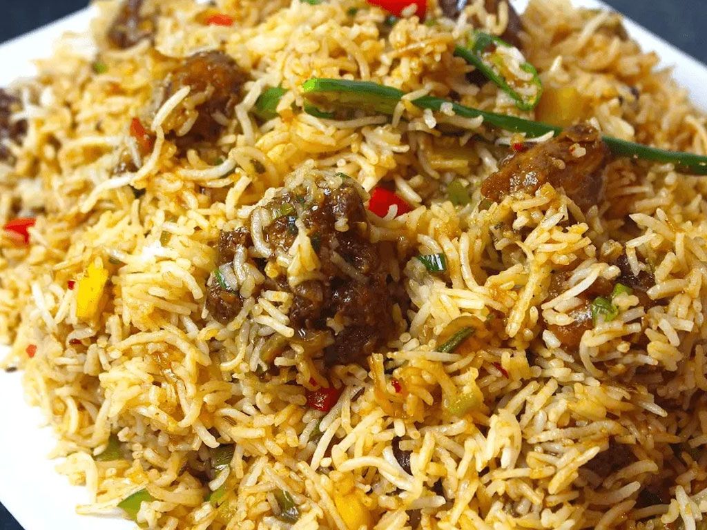 Chili Chicken Biryani.