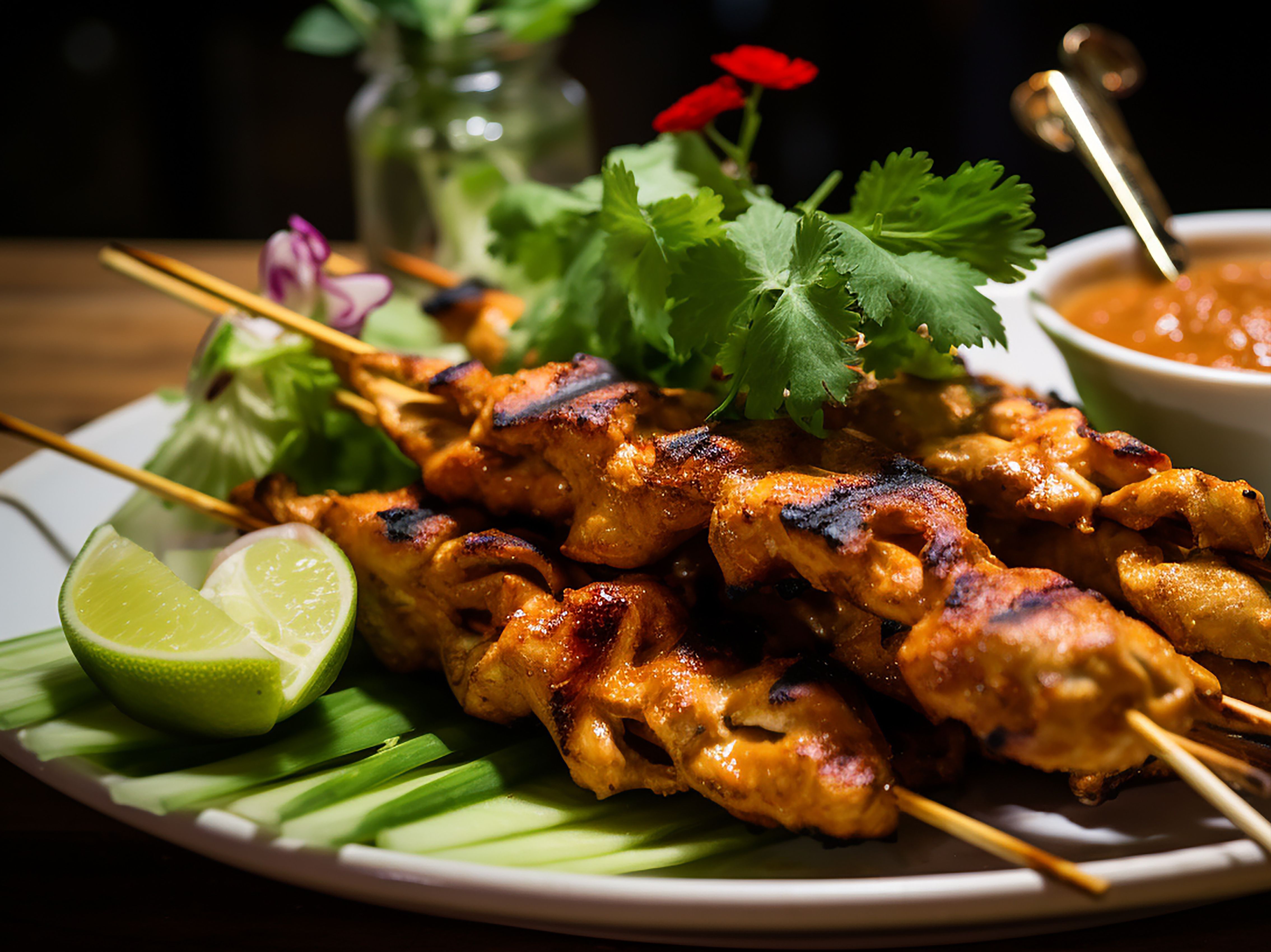 (4 pc.) Chicken Satay.