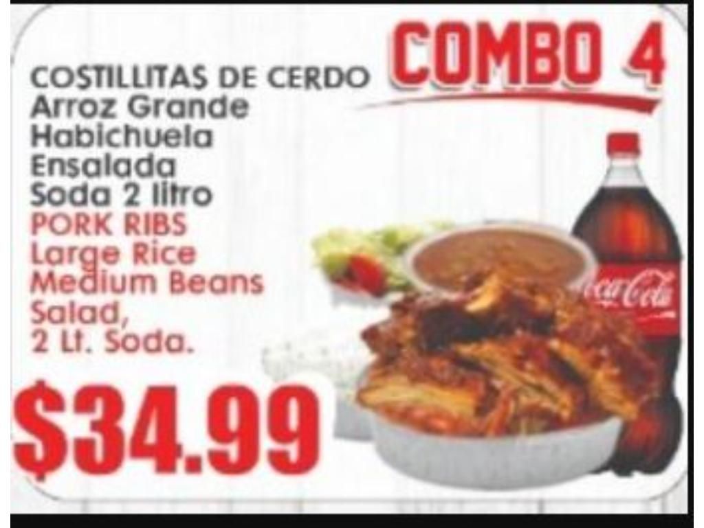 Combo 4 - Costilla De Cerdo / Pork Ribs.
