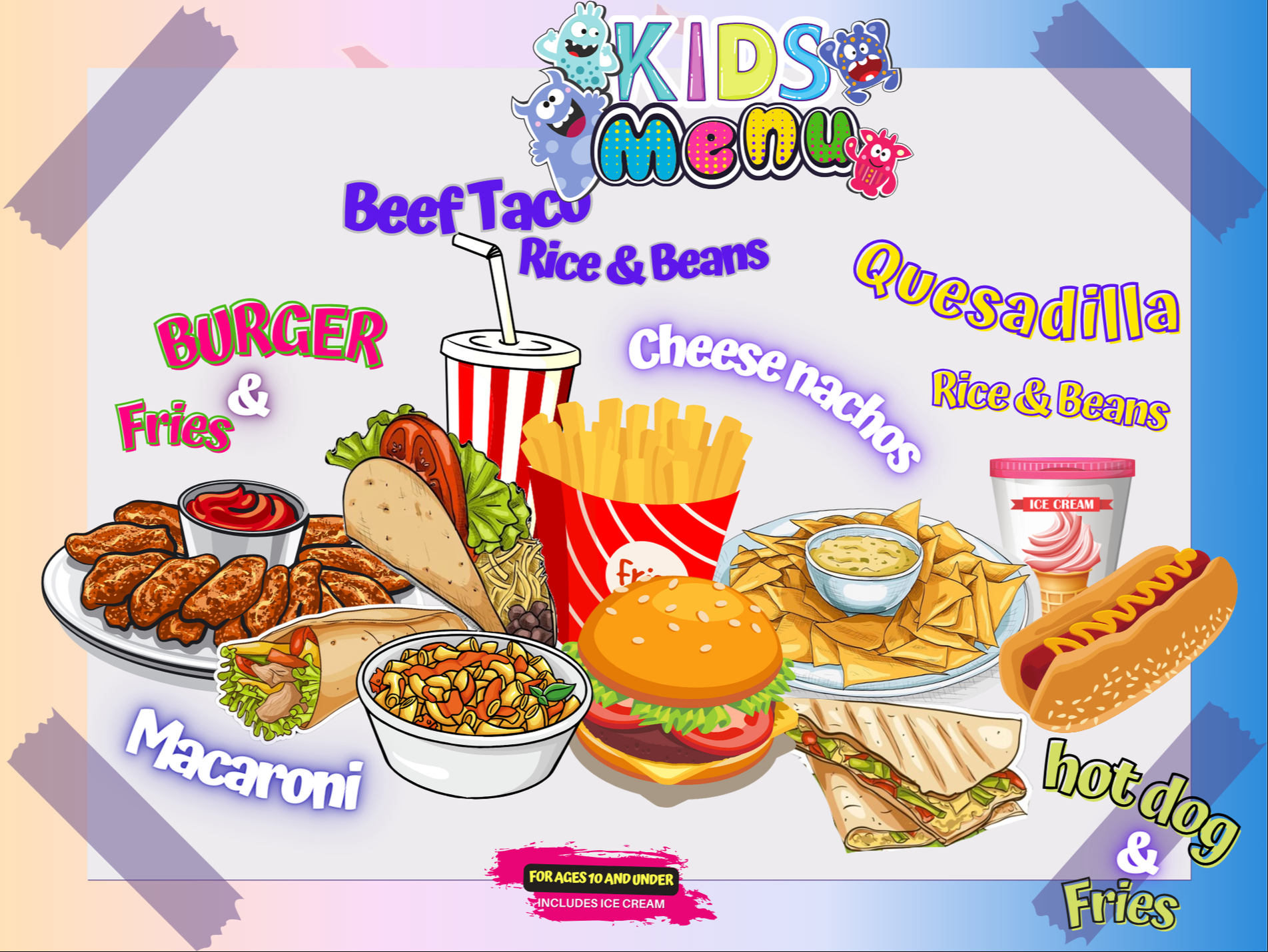 Kids Beef Taco Rice and Beans.