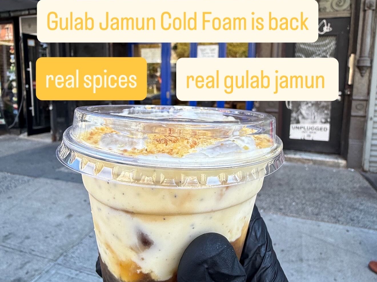 Gulab Jamun Cold Foam Cold Brew.
