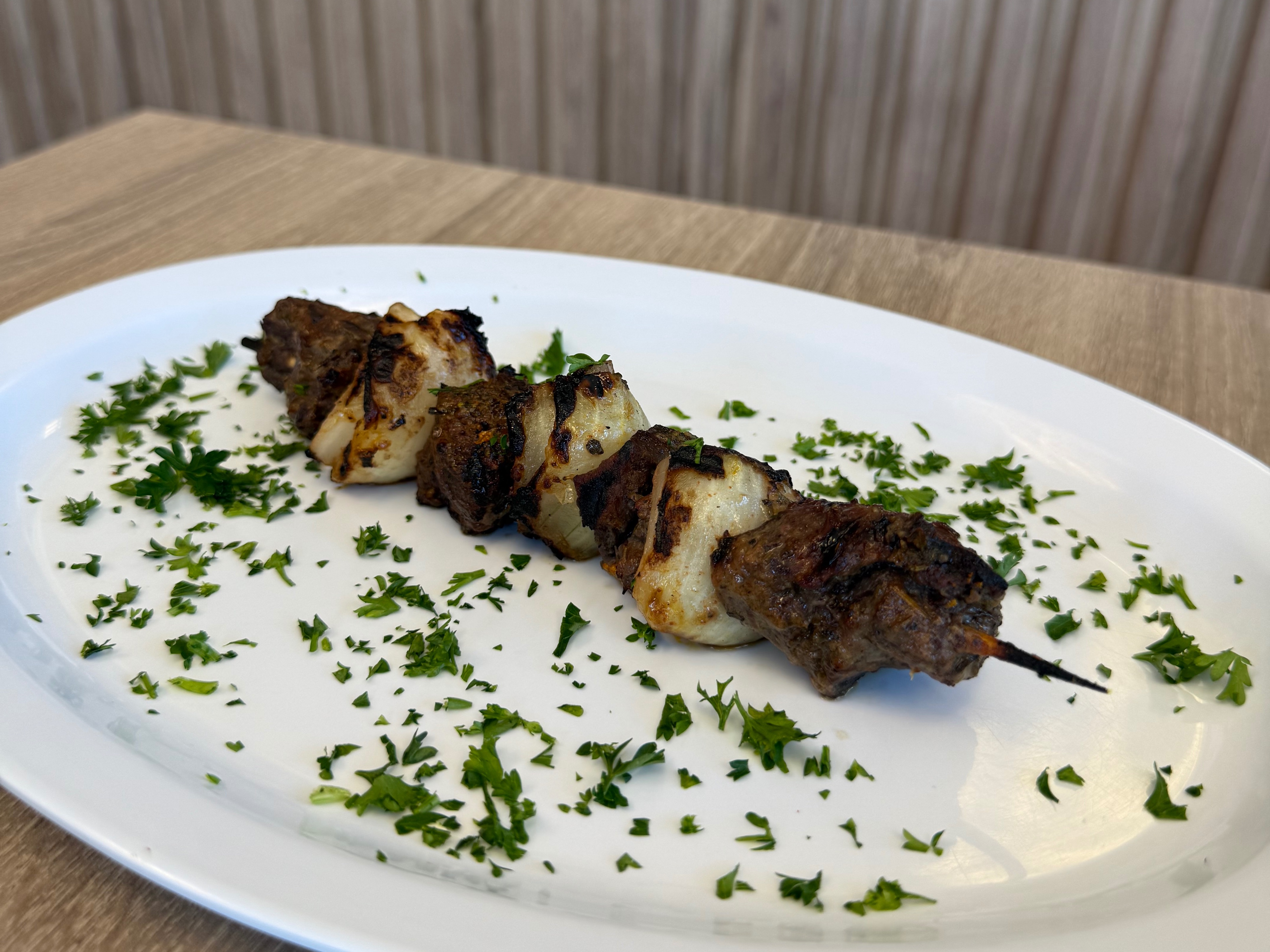 Beef Kabob Skewer.