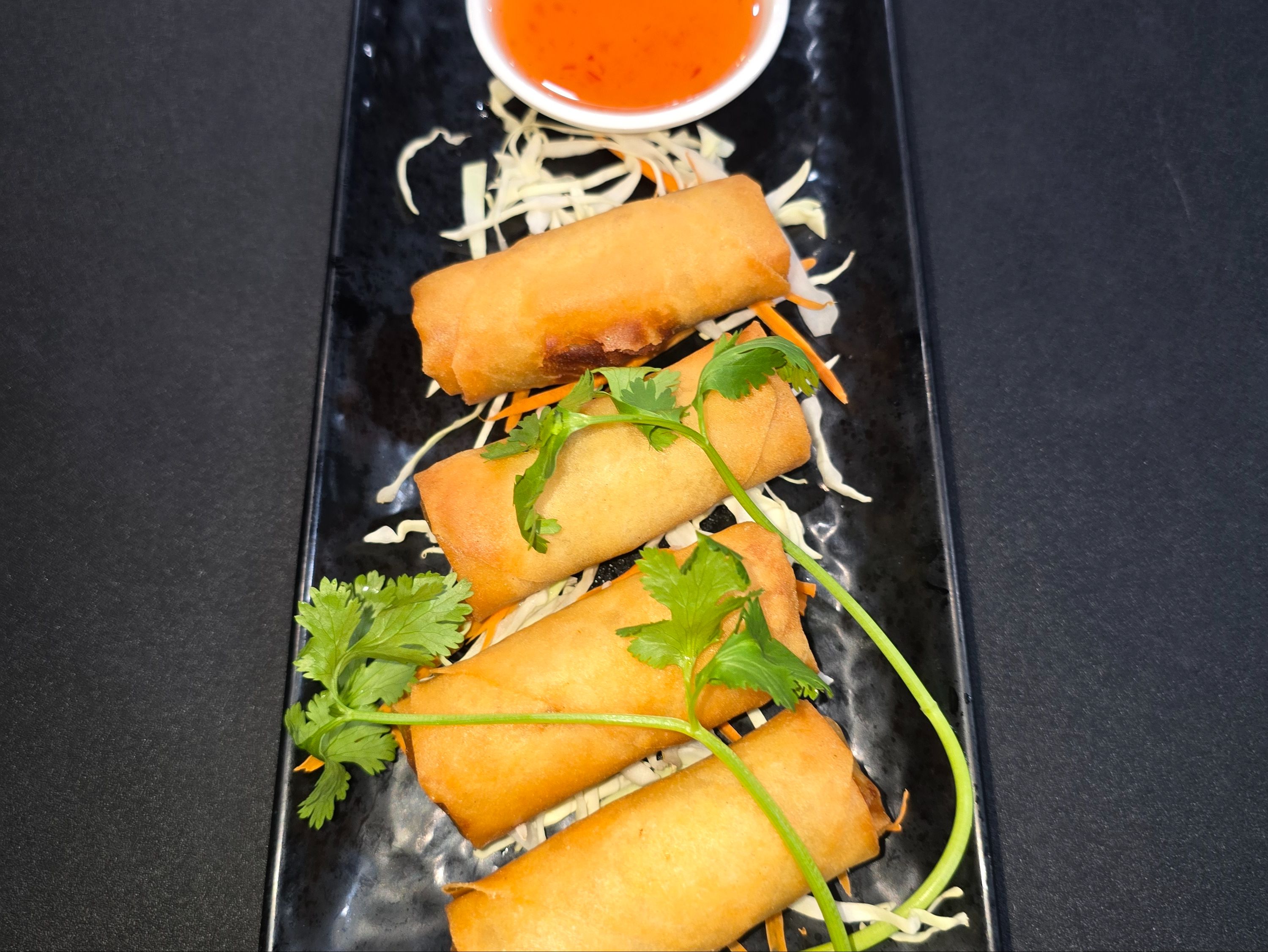 Vegetarian Spring Rolls.