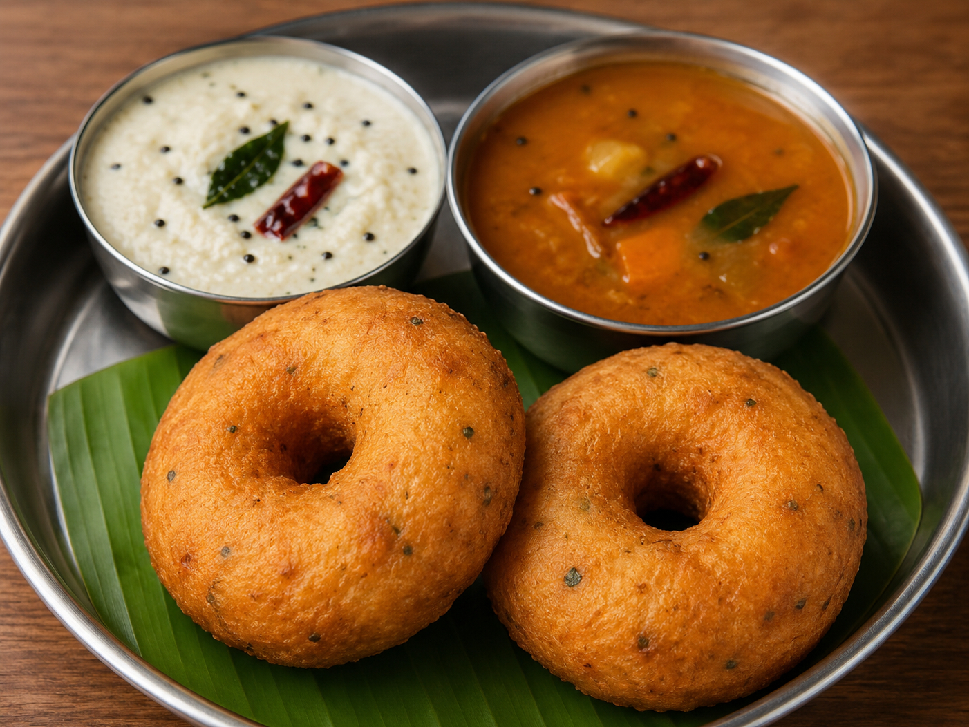 Vada Chutney&sambar (2pcs).