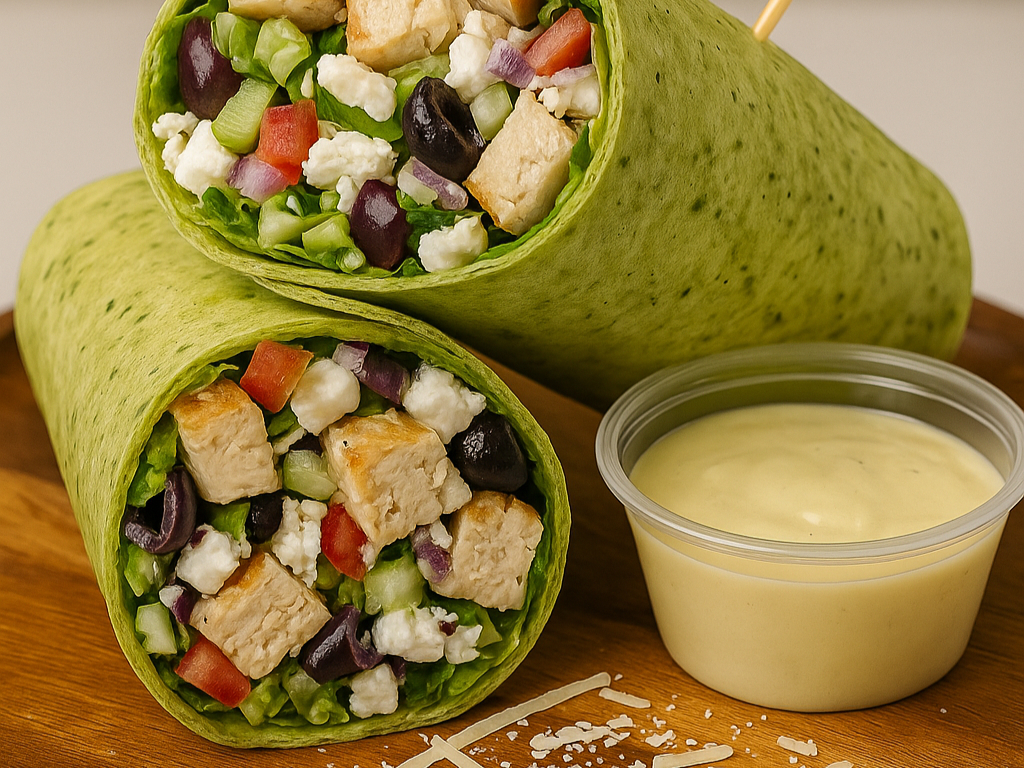 Mediterranean Chicken Wrap.