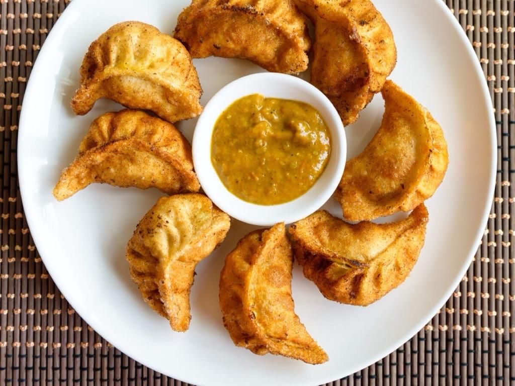 Fried Veg Momo (V, DF, NF).