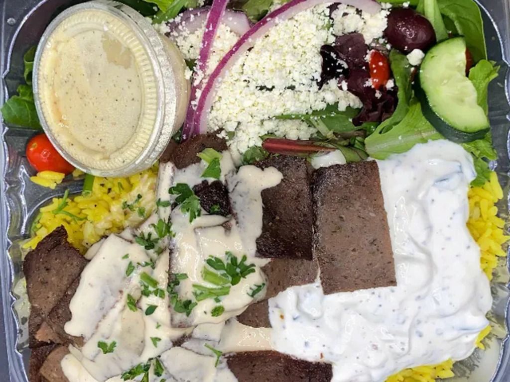 Beef and Lamb Gyro Plate.