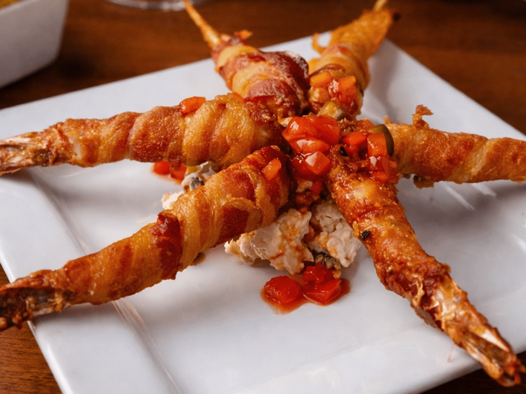 Bacon Wrapped Jalapeno & Cream Cheese Shrimp.