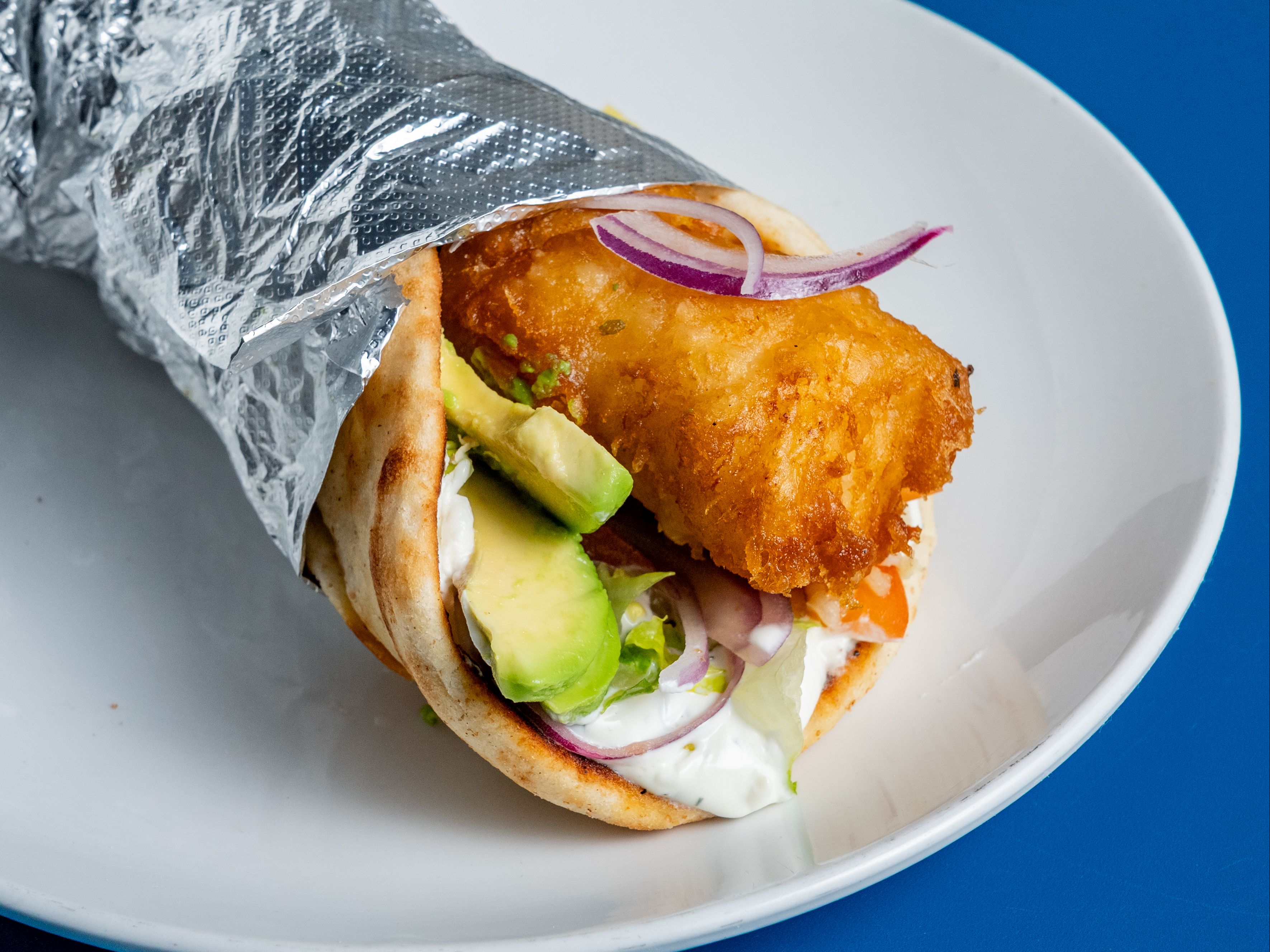 Crispy Cod Pita.