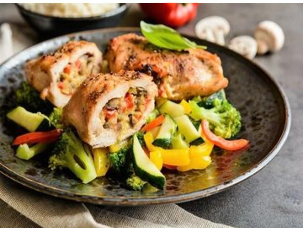 Pechuga Rellena Vegetales.