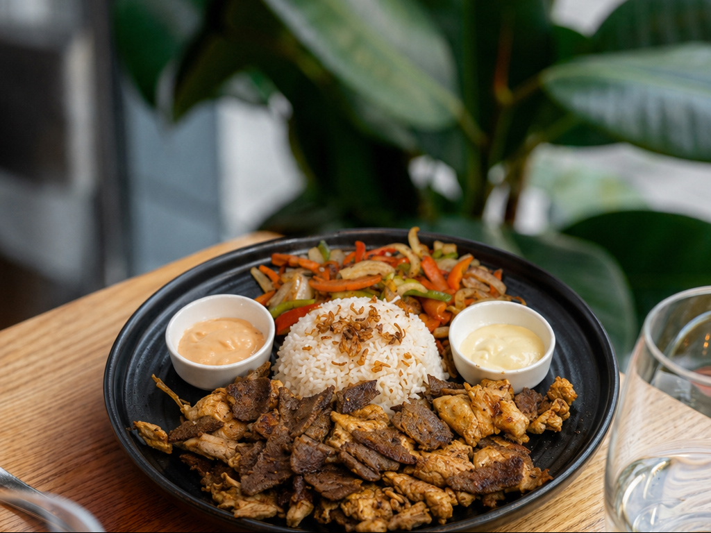 Mixed Grill Rice Bowl.