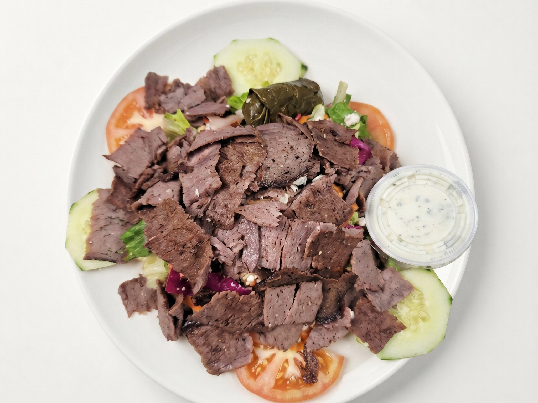 SM Greek Salad w/ Gyro.