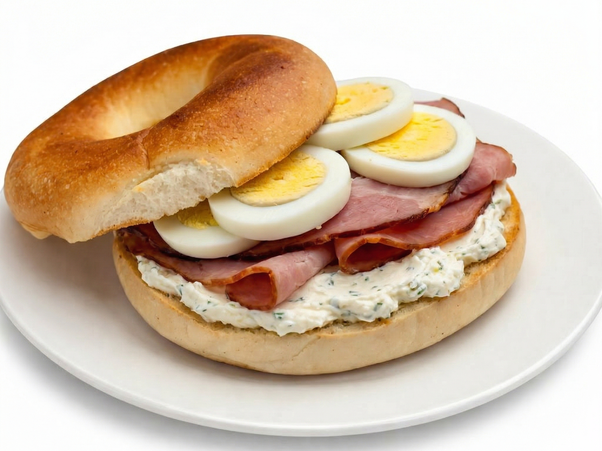 Turkey With Egg And Cheese On Bagel.
