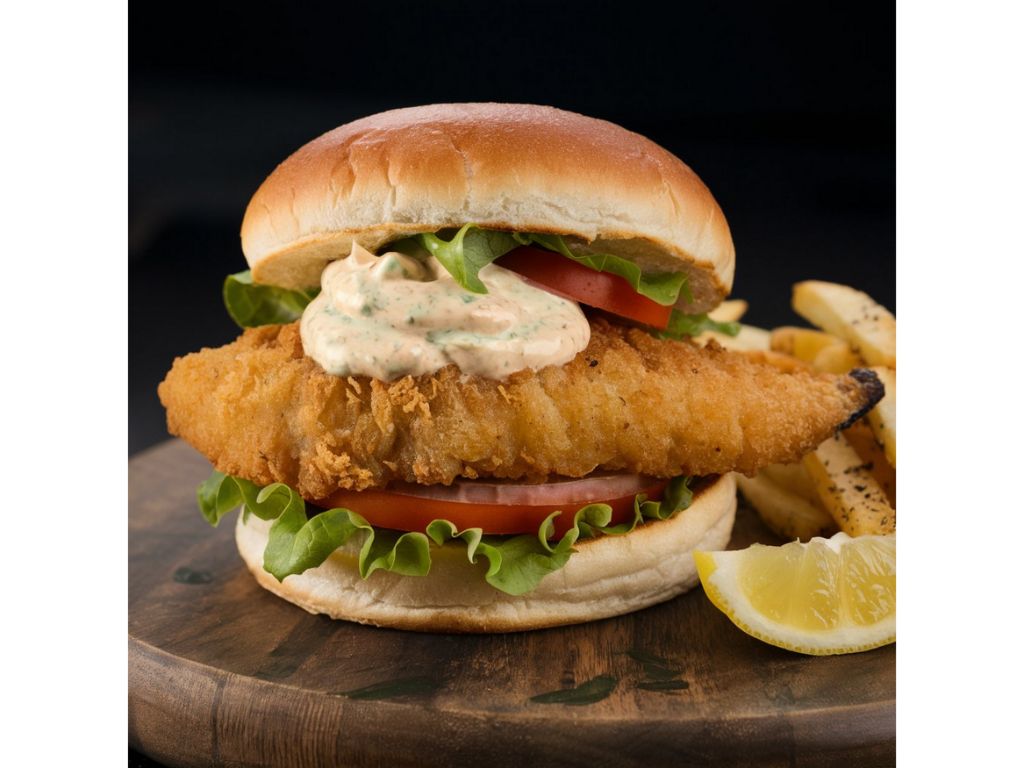 Crispy Fried Fish Burger.