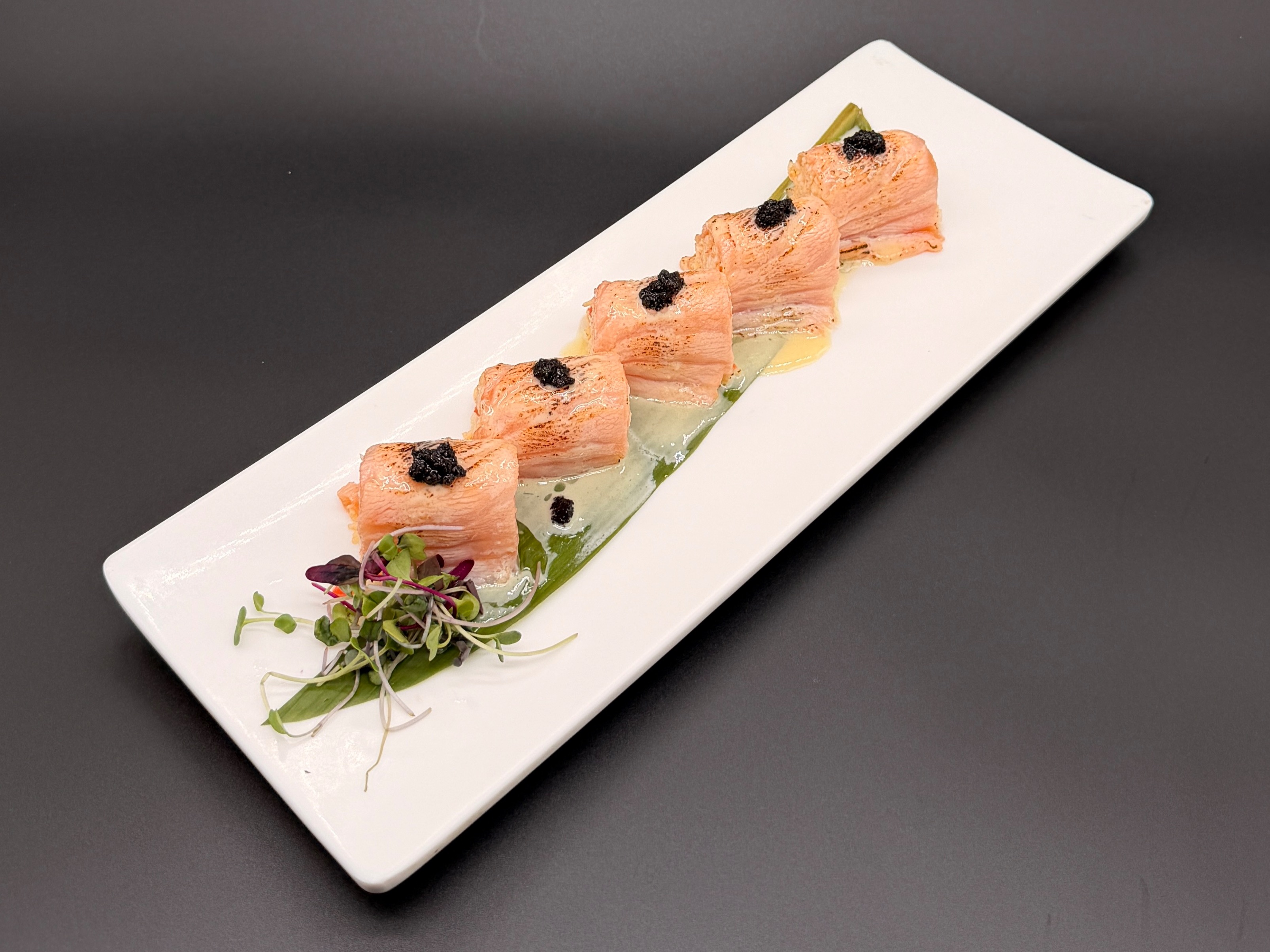 Seared Salmon Wrap.