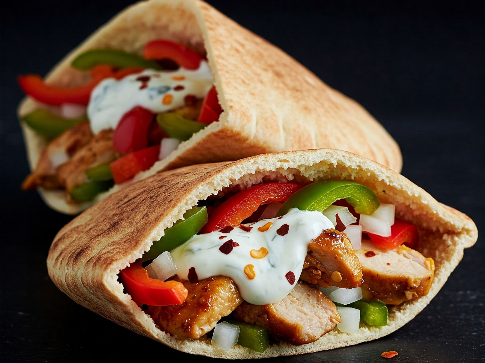 Fiery Chicken Pita Pocket.