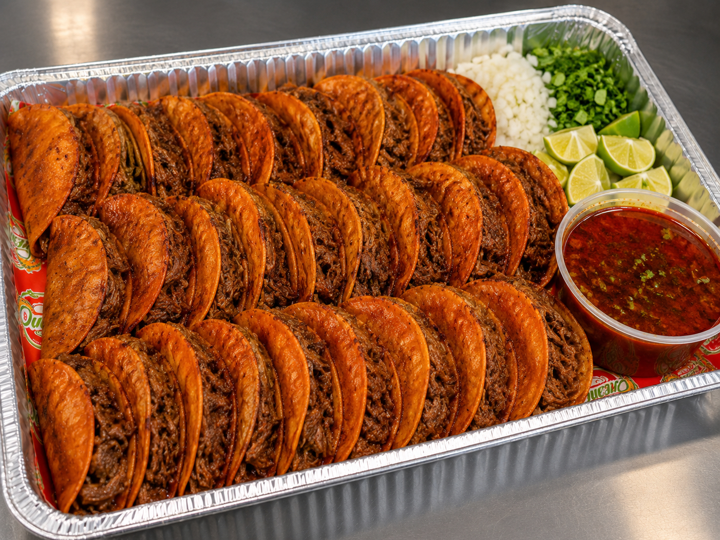 Birria Red Tacos (Catering).