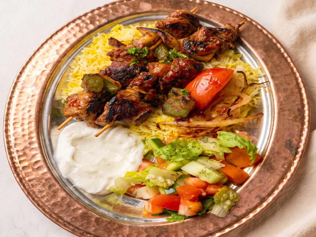 Lamb Kabob Entrée.