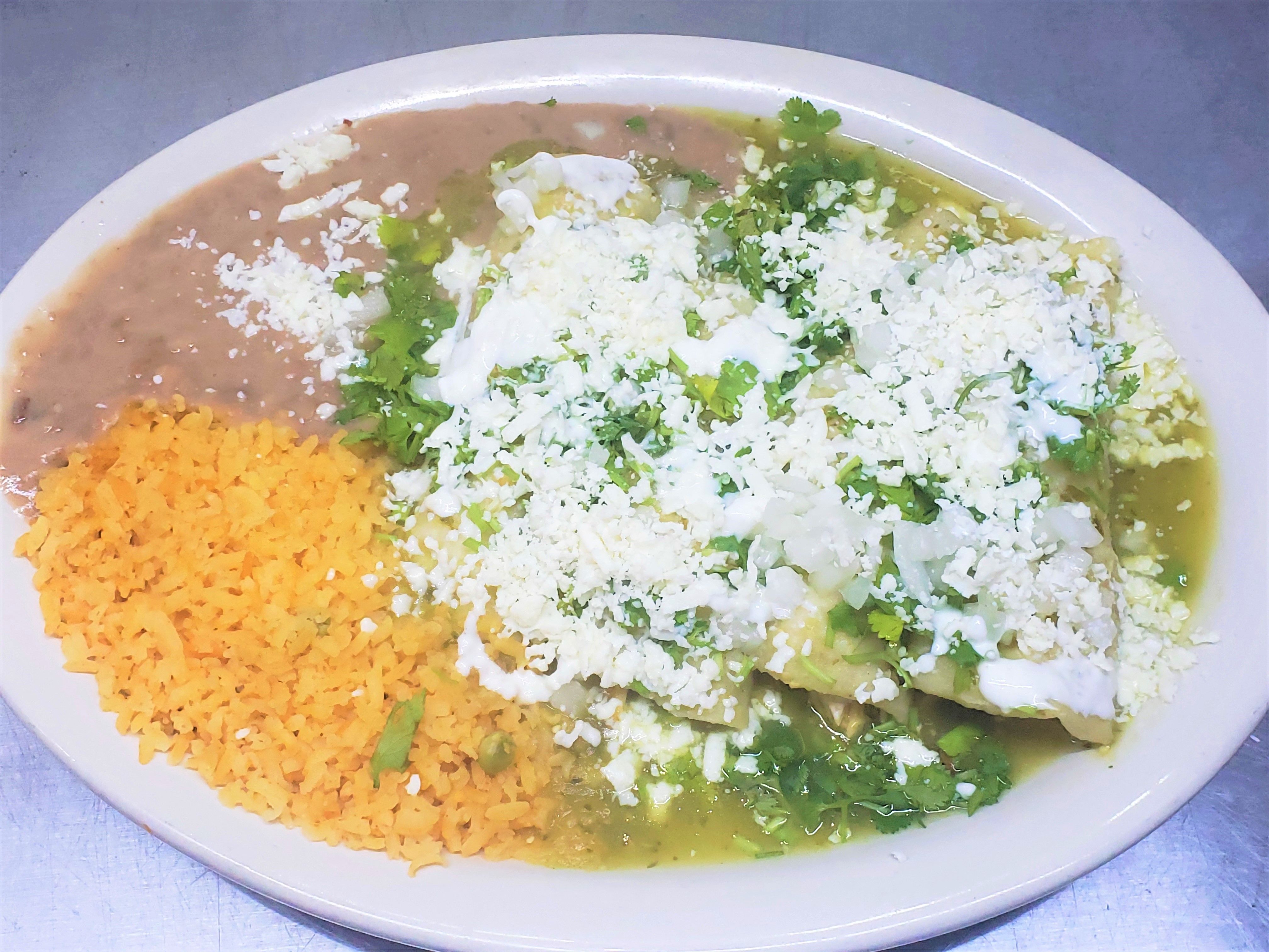 Verdes Enchiladas Combo.