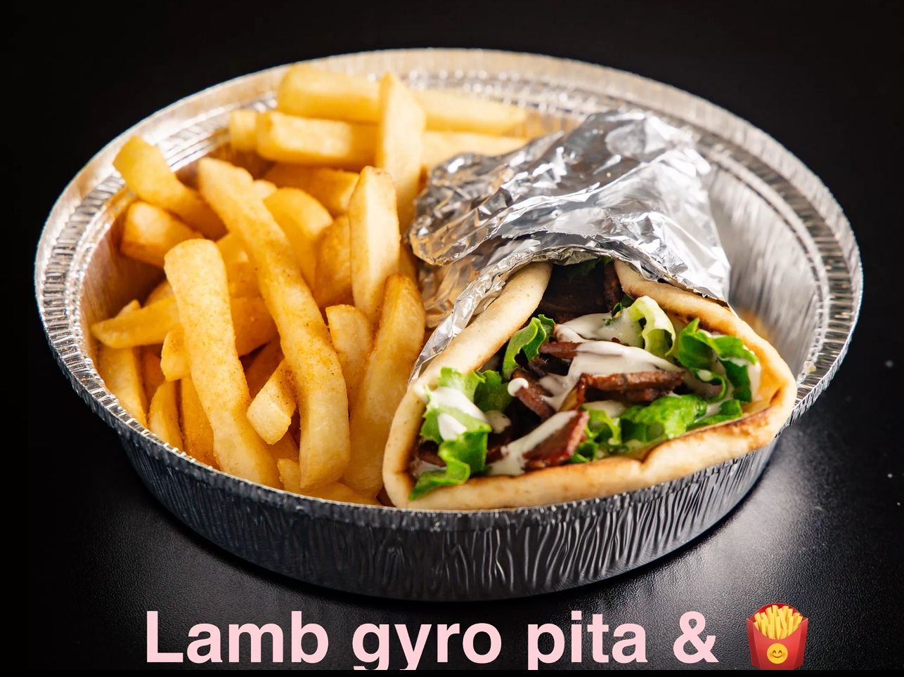 Lamb Gyro Pita Bread With Fries