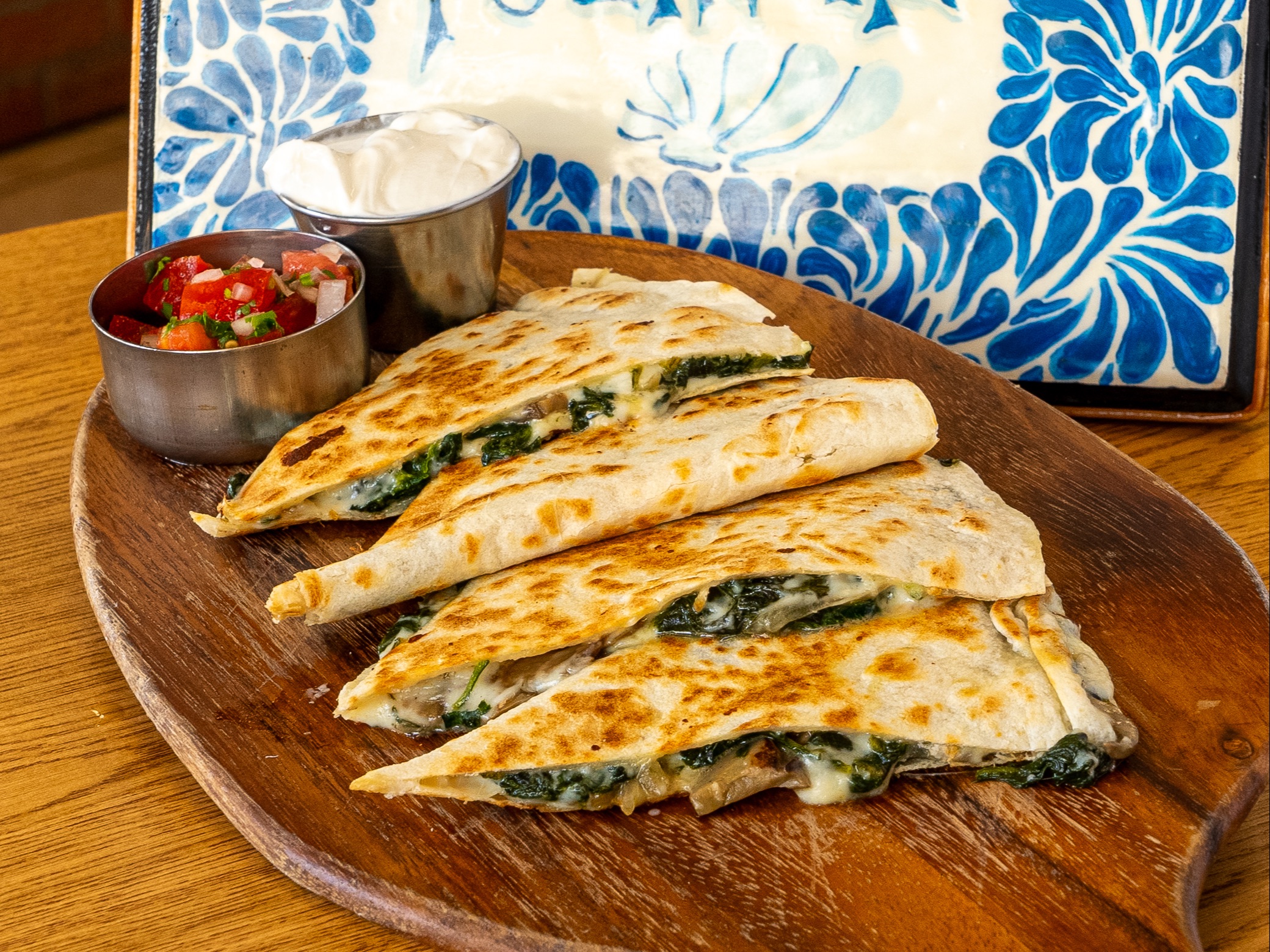 Mushroom & Spinach Quesadilla