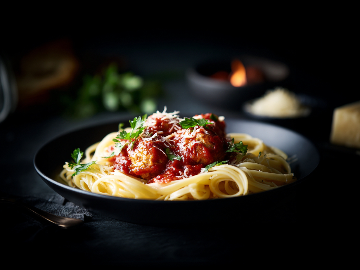 Kids Meatball Pasta.