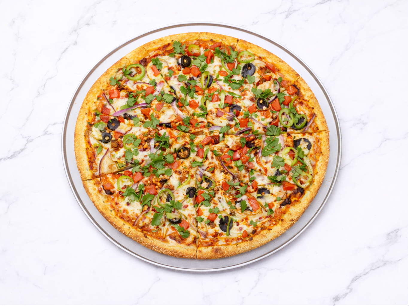 Desi Masala Twist Pizza.